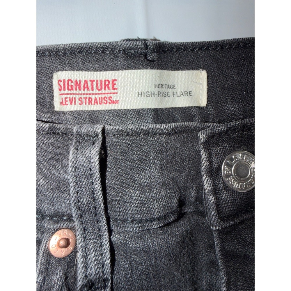 Levi Heritage High Rise Flare womens size 4 W27 black - Picture 4 of 10